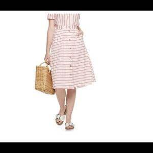 Women's POPSUGAR Textured Button-Front Skirt‎